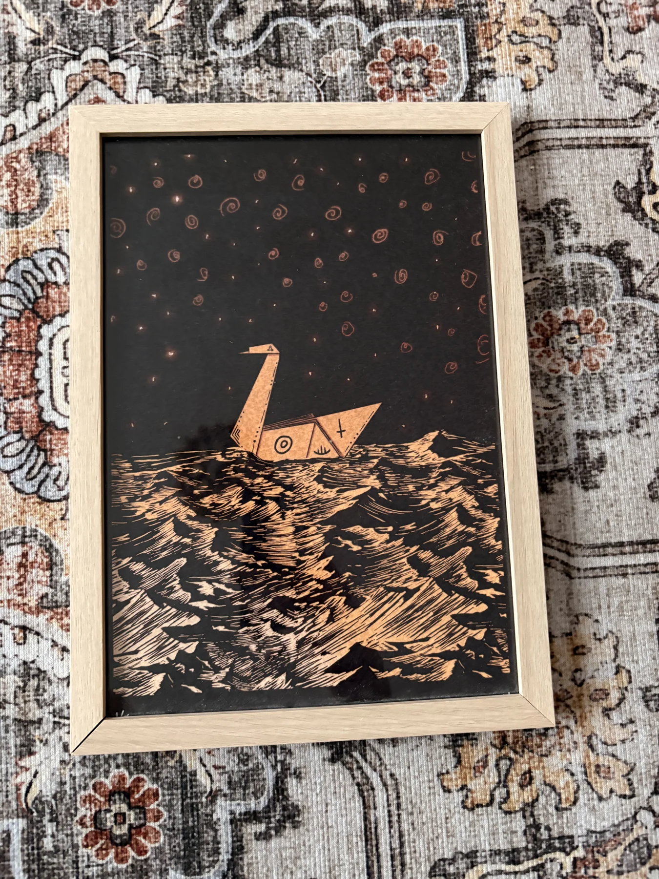 Paperilintu - kehystettynä